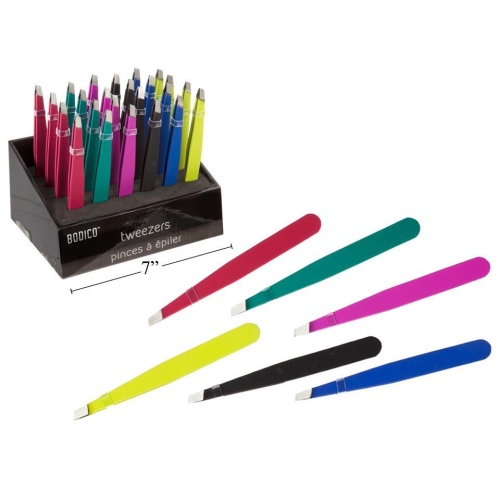Tweezers w/Eva Coating ,6 colors,24 display Bodico