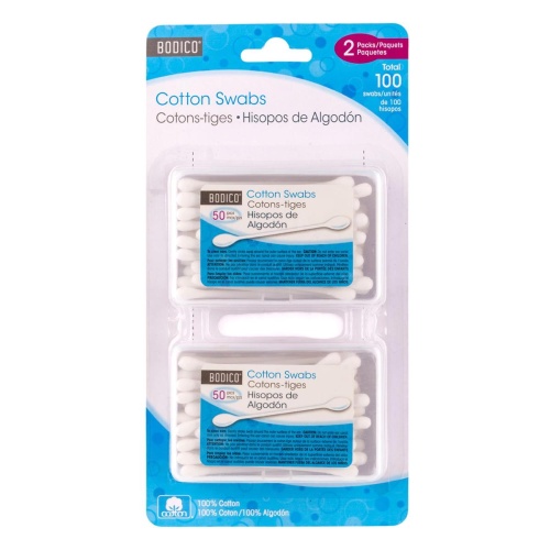 Cotton swabs 2 pack 50 pc travel packs bodico (q-tips)