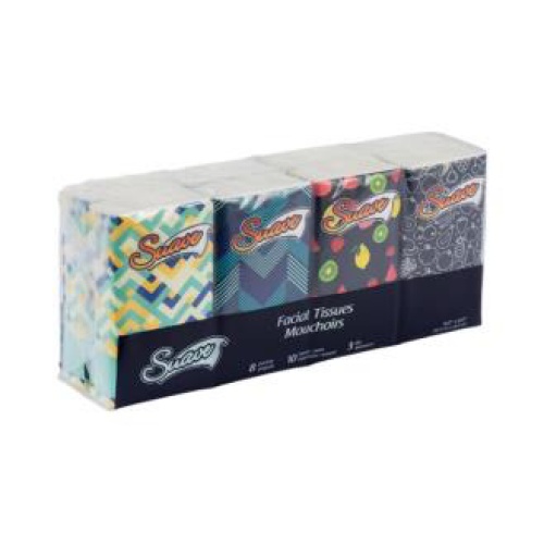 Pocket tissue 3 ply 10 tissues per pack - 8 pack Sauve