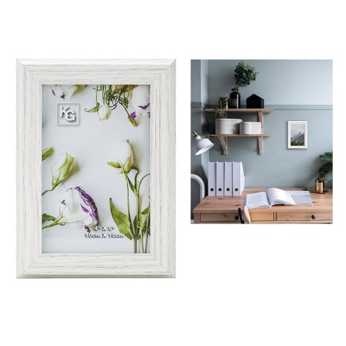 Frame Winsor 4X6 WEATHERED WHITE WOOD EFFECT (AZ) Kiera Grace