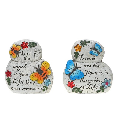 Garden Stacking Stones Inspirational Asstd 5.5 X 2 X 6