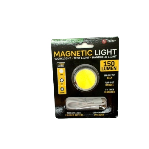 Magnetic Light Rechargeable 1.5 Round 150 Lumen W/usb-c Cable