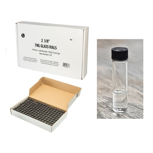 Glass Vial 2-3/8 w/Black Cap Or 12/$4.99