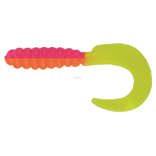 Curl Tail Grub, Orange/Pink/Chart 3 10 per pack