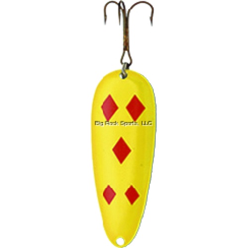 Devil Bait Spoon- 2.5, 2/5oz, Y/Red Dia. Lucky Strike X-B1400-26