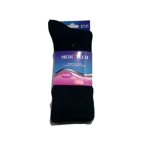 Socks Diabetic Women's 3pk. Black Medi Tech Size 6-10