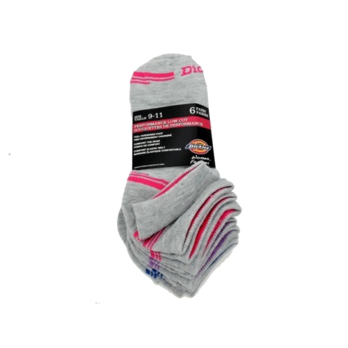 Socks Ladies Low Cut 6pk. Grey Assorted Dickies