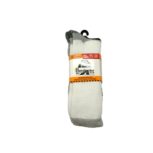 Socks Men's Performance Work Crew 4pk. White Pathfinder By Kodiak