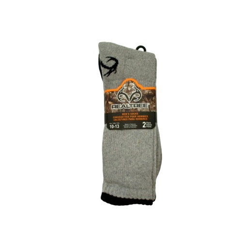 Socks Men's Realtree 2pk. Light Grey Size 10-13 (or 3/$10.00)