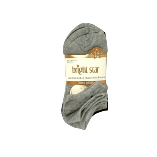 Socks Women's Low Cut 10pk. Black/White/Grey Bright Star