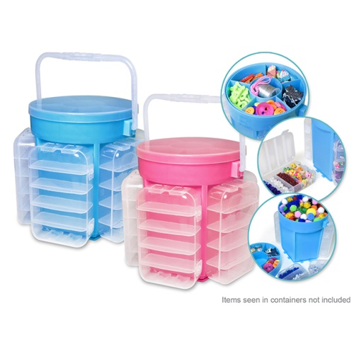 Craft Storage: 5.2x5.9 inch Organizing Bucket with 5 Snap-on Org Boxes