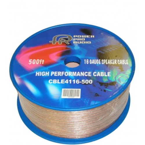 Speaker wire 16 gauge CCA clear 500 foot roll sold by the foot