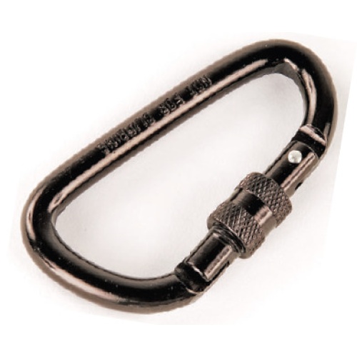 Assault carabiner - black 8mm diameter - all black aluminum for stealth