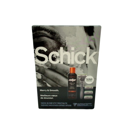 Schick Hydro Sensitive Gift Set w/Shave Gel, Razor Handle & 4 Cartridges