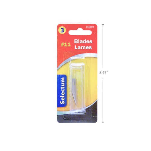 #11 REFILL BLADES 3Pk FOR #1 PRECISION CUTTER IN PLASTIC CASE ( FITS ALL A' HANDLES)