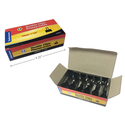 DOUBLE CLIPS 32MM 1 1/4      (1412) BOX OF 12