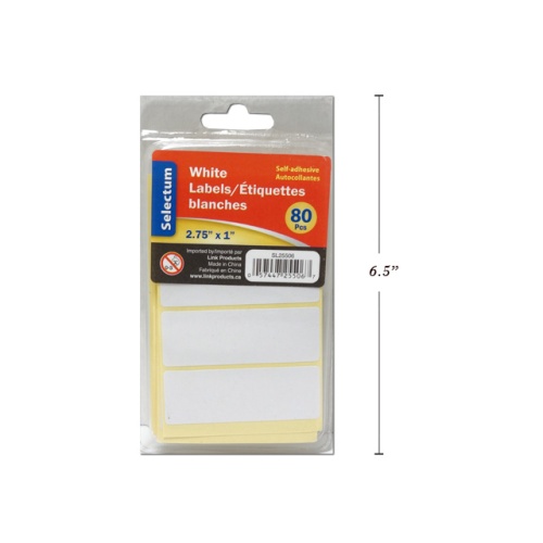 LABELS,WHITE 1X2.7580/   DOUBLE BLISTER PACK.