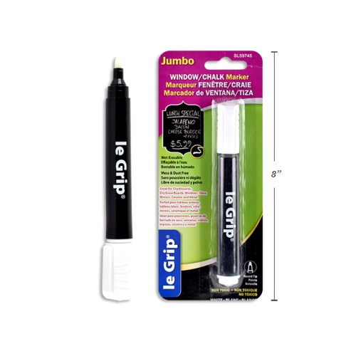 MARKER JUMBO WINDOW/CHALK WHITE 13.6X1.7CM BULLET POINT