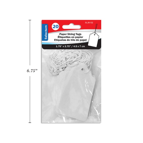 Paper String Tags  20 pkg. W/ hole