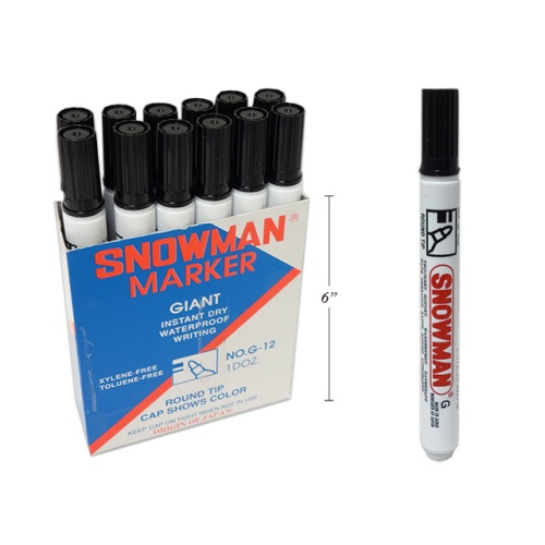 MARKER, BULLET POINT BLACK INK MADE IN JAPAN SNOWMAN BRAND
