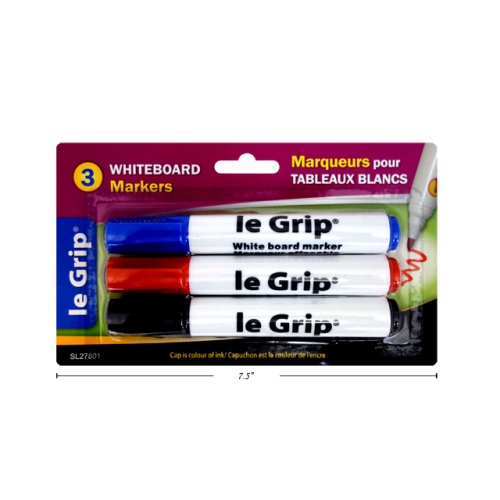 WHITEBOARD MARKERS 3 PK  ASST COLORS