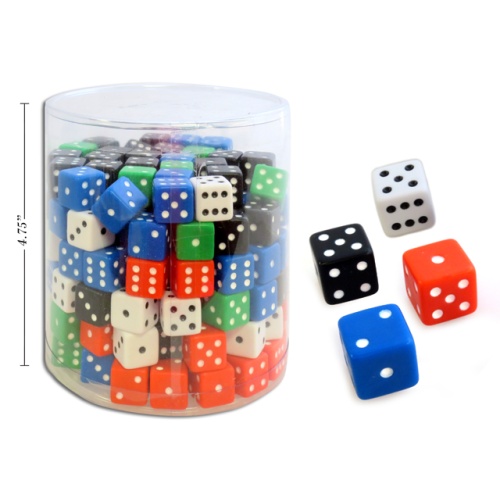 DICE 16MM ASST COLORS 200/DRUM - sold individually