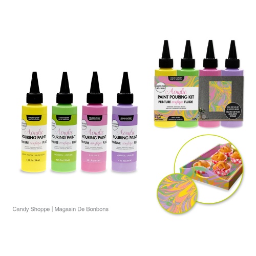 Acrylic Pouring Paint Kit 4pk 4oz Ready To Pour B) Candy Shoppe