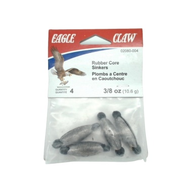 Rubber Core Sinkers 4pk. 3/8oz. Eagle Claw