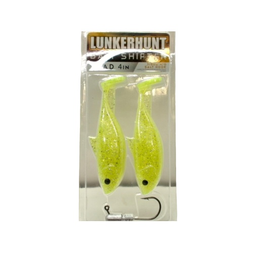 Bait Shifter Shad 4 3/8oz. Nitro Glow 2pk. Lunkerhunt