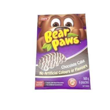 Bear Paws Chocolate Cake 6 Pouches 168g. Dare