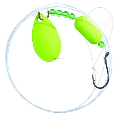 Floating Walleye Rig Chartreuse Size 4 Single Hook Eagle Claw Lazer Sharp