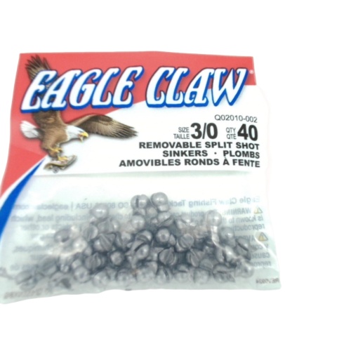 Split Shot Sinkers Size 3/0 40pk. Eagle Claw