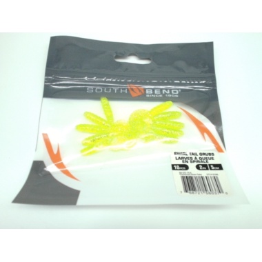 Swirl Tail Grubs 10pk. 2 Chartreuse South Bend