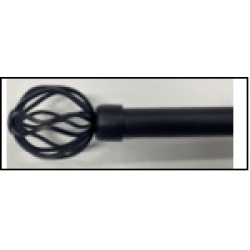 curtain rod Black extendable round  twisted  " 1"diam, 48' x 84 inch"