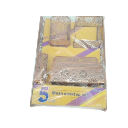 5pc. Desk Organizer Set Rose Gold Art Deco Hudstill