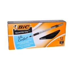 Bic Round Stic Fine Blk Pen 0.8mm