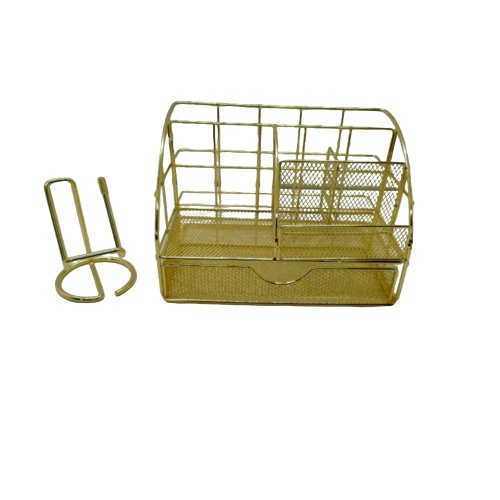 Desk Organizer w/Cellphone Stand Gold Hudstill