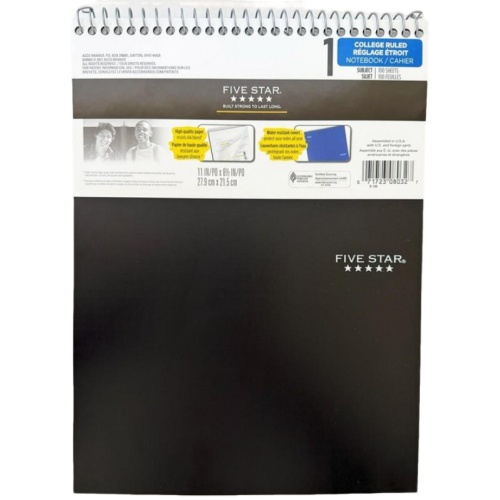 Five Star 1 Sub 100sh.11x8.5.notebook Ruled
