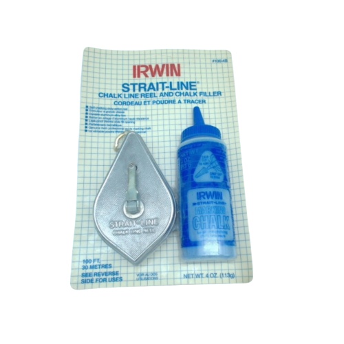 Chalk Line Reel 100' w/4oz. Chalk Filler Strait-Line Irwin