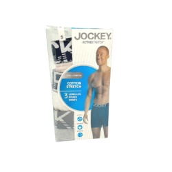Boxer Briefs 3pk. Small Cotton Stretch Long Leg Jockey