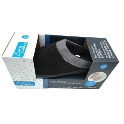 Men's Ultra Soft Memory Foam Slippers Black Suede Ass't Sizes Every Sunday