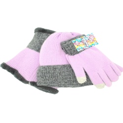 3pc. Thermal Set Pink Gloves, Hat & Neck Warmer Nicci