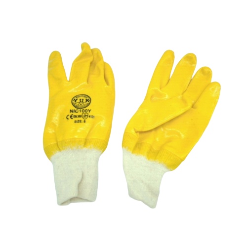 Nitrile Fully Coated Gloves Yellow (or $9.99/12 Pairs)
