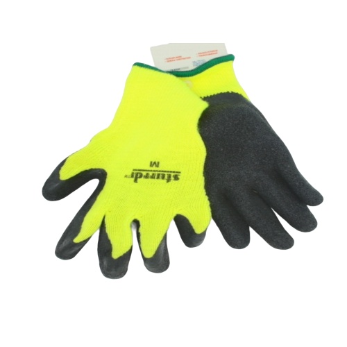 Work Gloves Lined Hi-Viz Gripper Medium Sturrdi