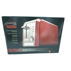 2 Slice Toaster Red Metallic & Stainless Steel Better Crocker
