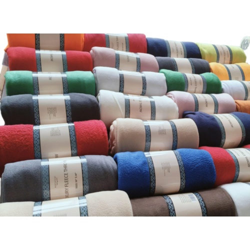Fleece Throw 50x60 Solid Colours Ass't