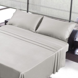 King Sheet Set Grey Cotton Bleach Master