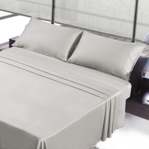 Queen Sheet Set Grey Cotton Bleach Master