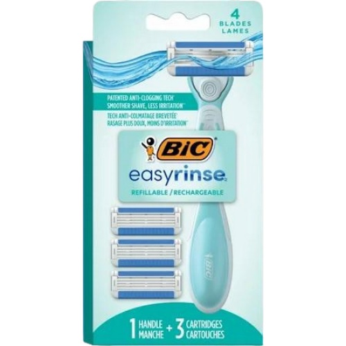 Bic Easyrinse Anticlogging Women S Razors Refillable 4-blade 1 Razor Handle