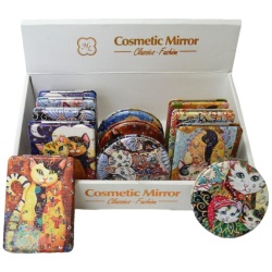 Cosmetic Mirror 2 In 1 Asst'd Shape Cat Design - Each Sold Individually